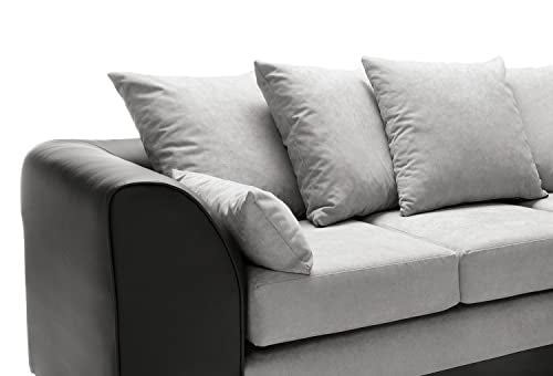 Abakus Direct Dylan Byron Corner Group Sofa Black and Charcoal Right or Left (Black Right)