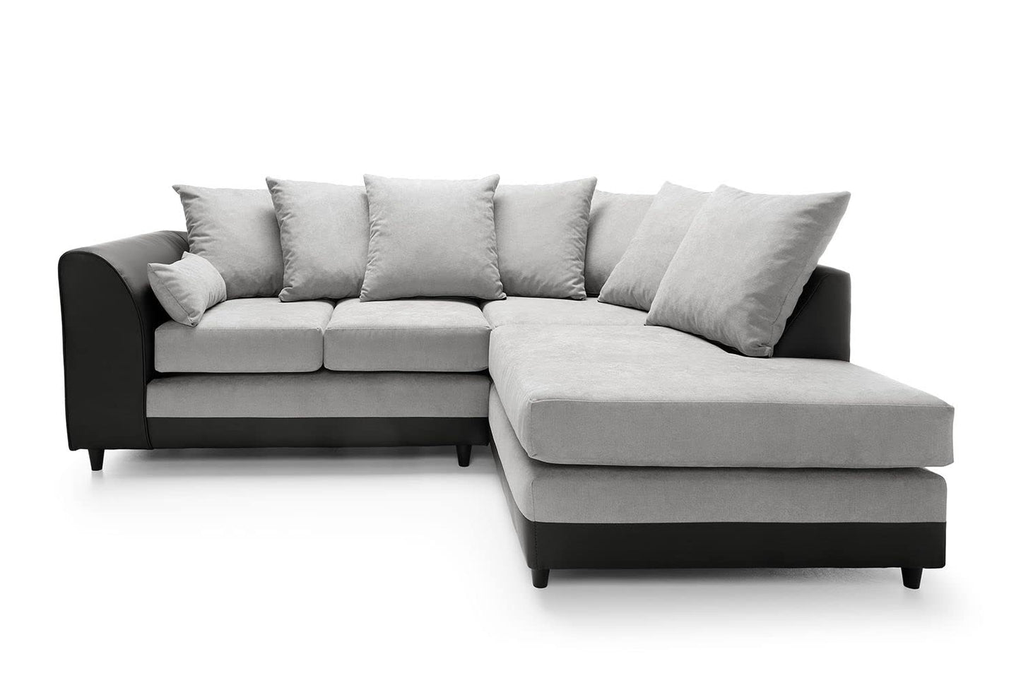 Abakus Direct Dylan Byron Corner Group Sofa Black and Charcoal Right or Left (Black Right)