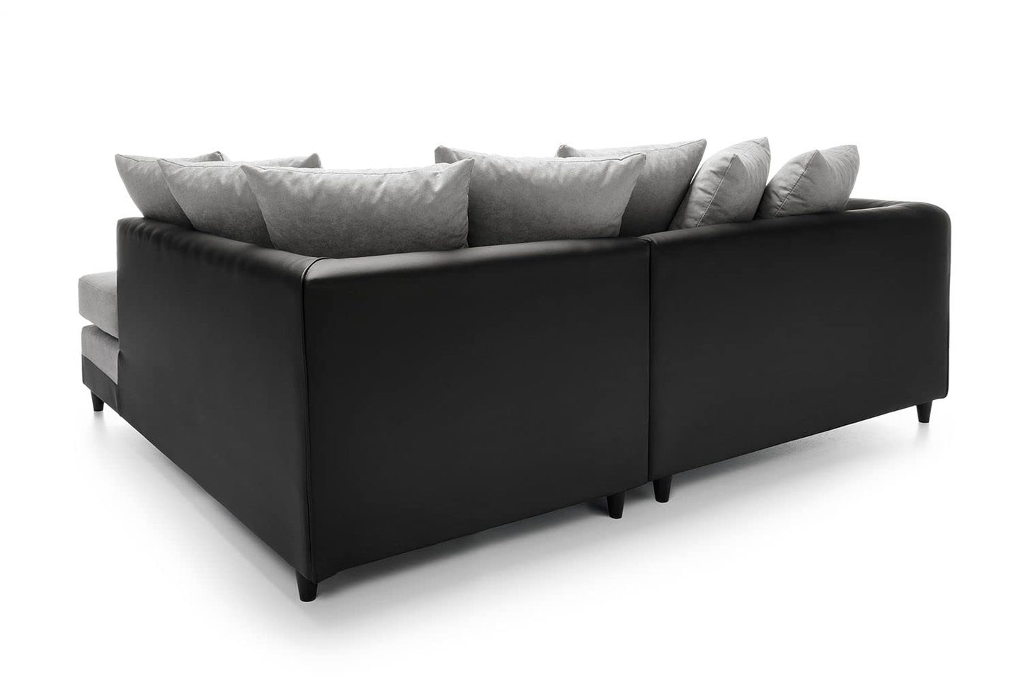 Abakus Direct Dylan Byron Corner Group Sofa Black and Charcoal Right or Left (Black Right)