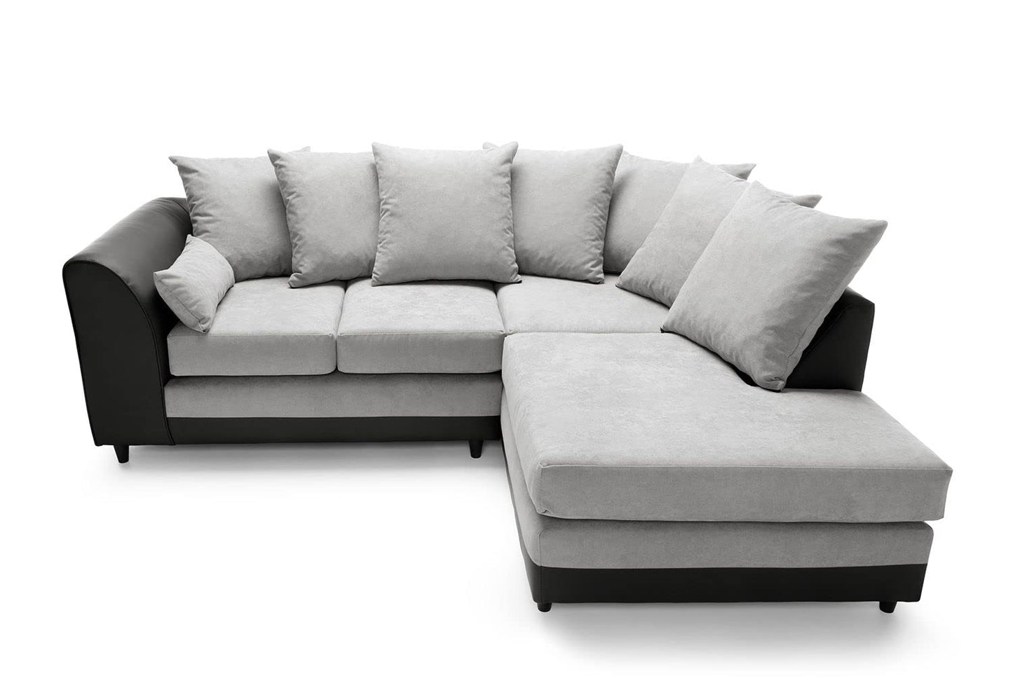 Abakus Direct Dylan Byron Corner Group Sofa Black and Charcoal Right or Left (Black Right)