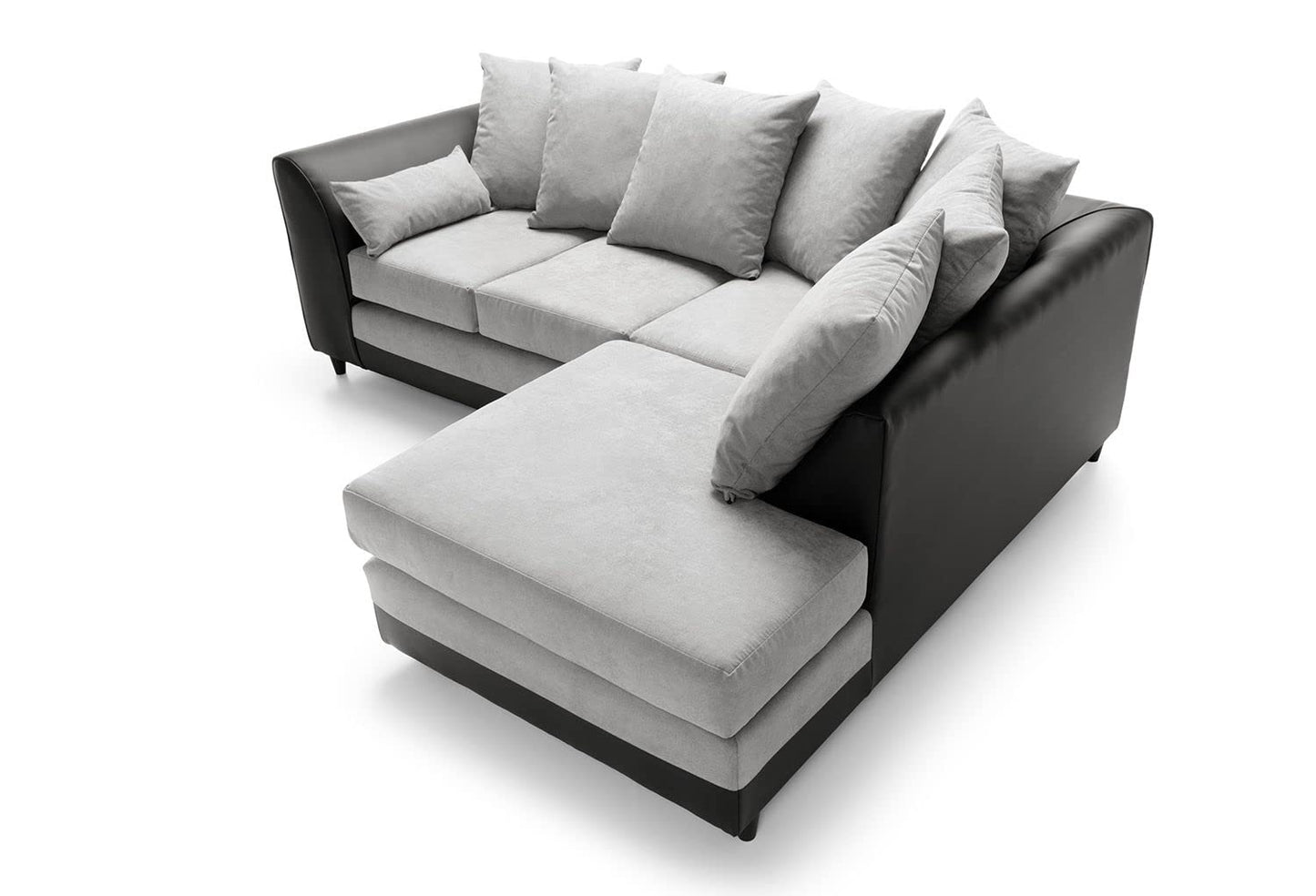 Abakus Direct Dylan Byron Corner Group Sofa Black and Charcoal Right or Left (Black Right)