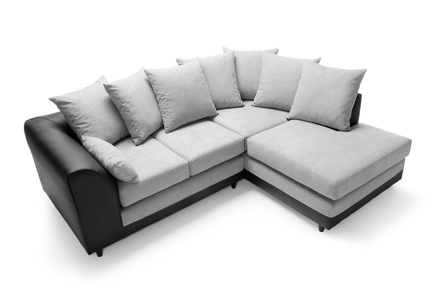 Abakus Direct Dylan Byron Corner Group Sofa Black and Charcoal Right or Left (Black Right)