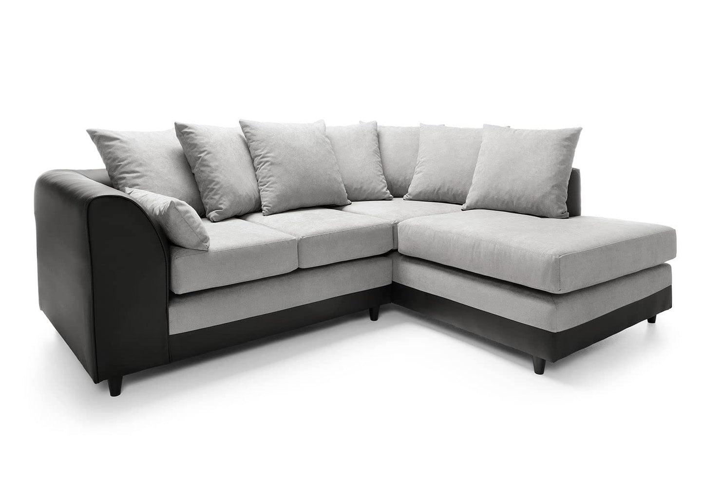 Abakus Direct Dylan Byron Corner Group Sofa Black and Charcoal Right or Left (Black Right)